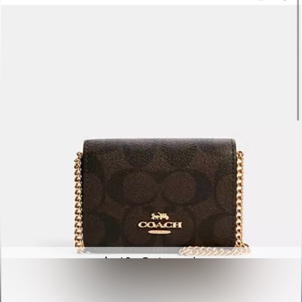 COACH Mini Wallet On A Chain In Signature Canvas